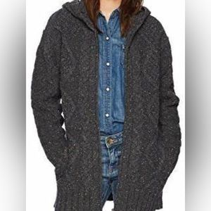 Pendleton Women's Hooded Zip Oversized Lambswool Cardigan Sweater